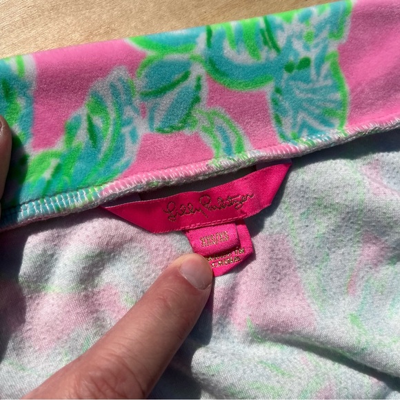 LILLY PULITZER Elaine Velour Robe Mandevilla B Pink Sand Paradise XXS/XS Kimono - Picture 5 of 10